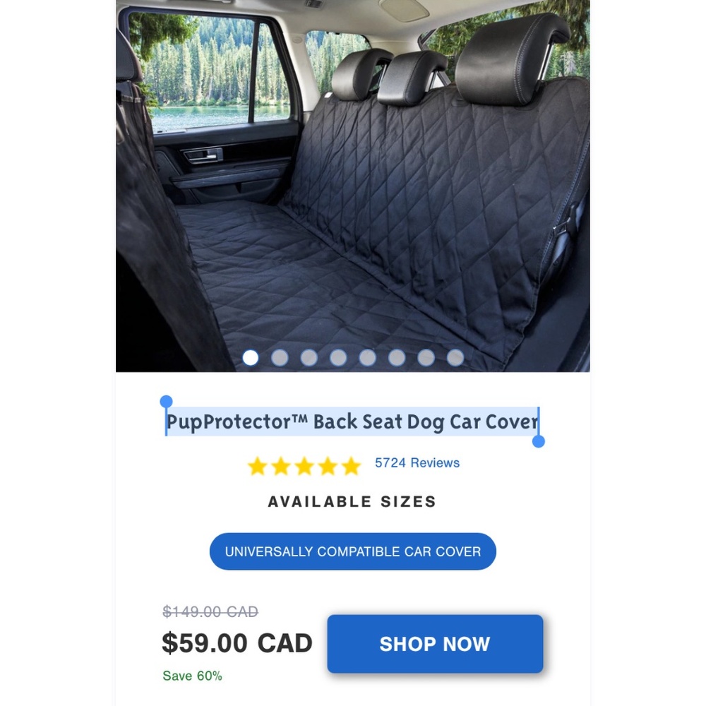 PupProtector™ Back Seat Dog Car Cover